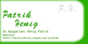 patrik henig business card